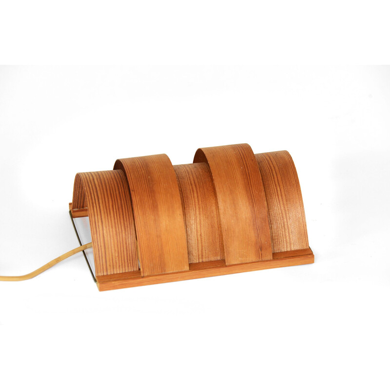 Vintage scandinavian pine sconce for Ellysett AB. Sweden 1960