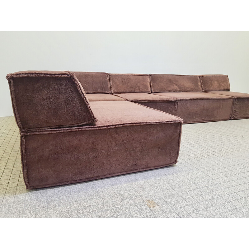 Canapé vintage allemand Cor Trio par Team Form AG en tissu marron 1970