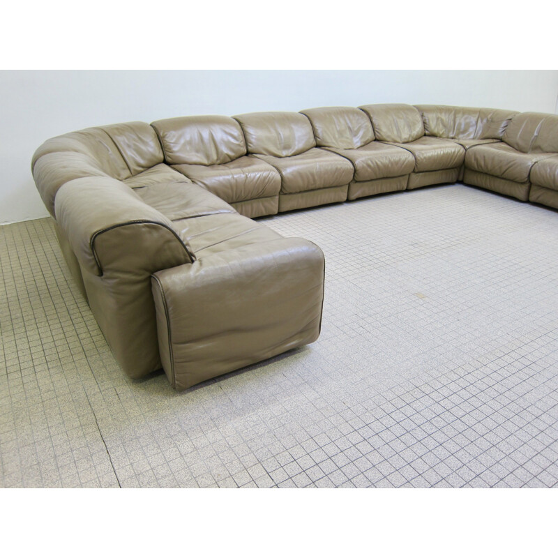 Vintage modular sofa for Jori in brown leather 1970