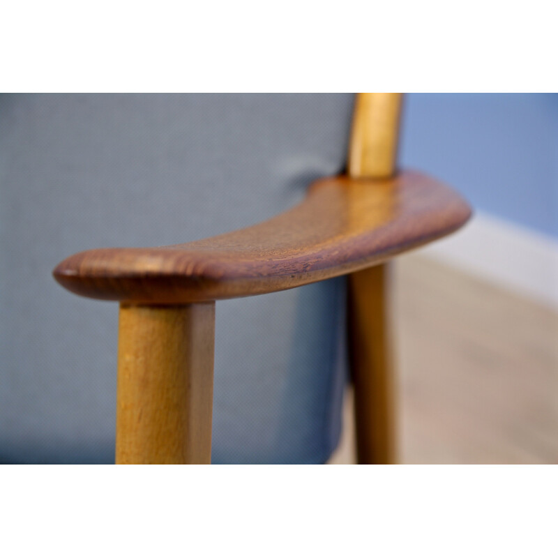 Vintage danish lounge chair in beech and teak 1960