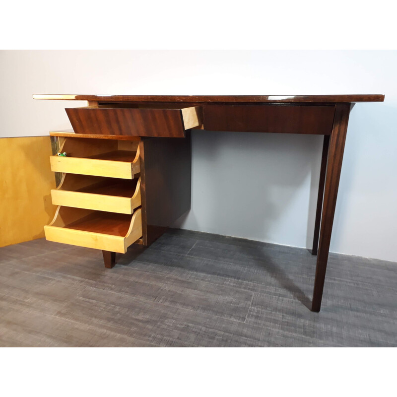 Vintage wooden desk by Mieczyslaw Puchalski