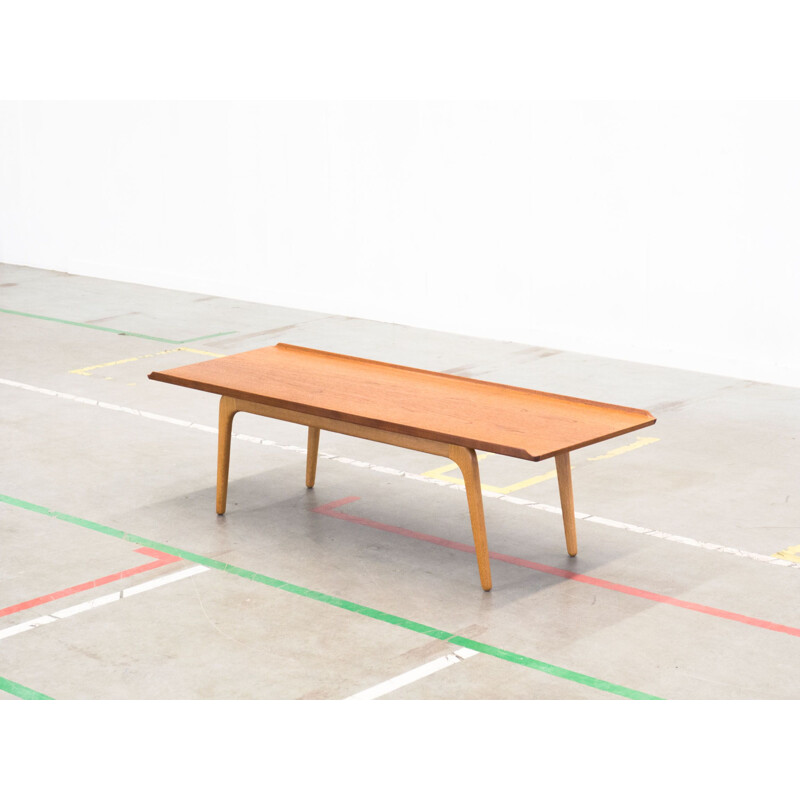 Teak and oak coffee table by Bovenkamp