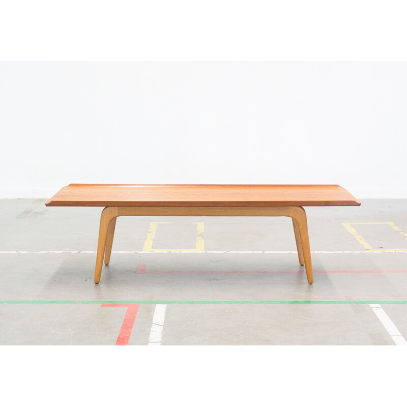 Teak and oak coffee table by Bovenkamp