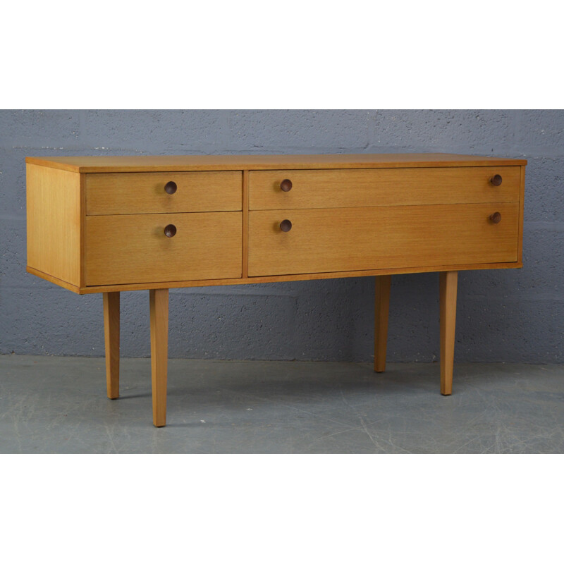 Vintage chest of drawers by Avalon in blonde teak 1970