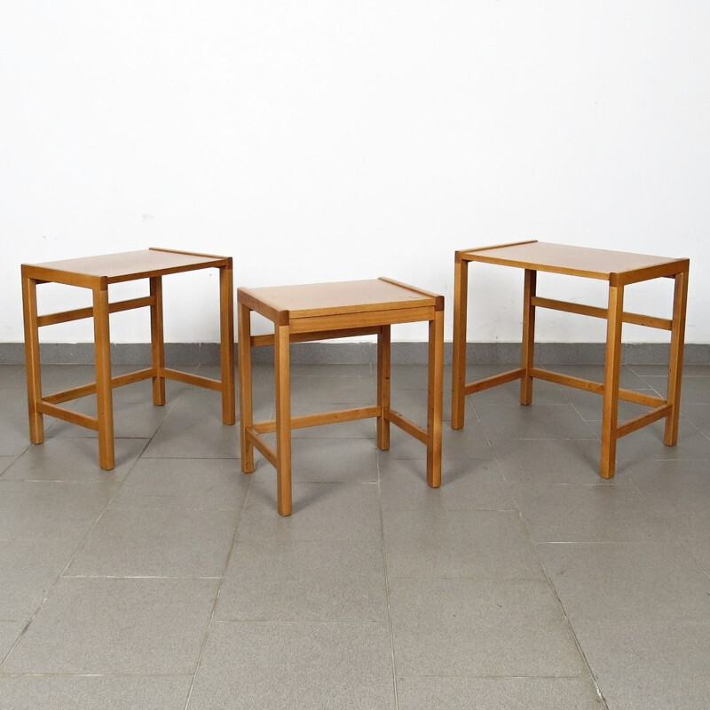 Tables vintage gigognes en bois 1970