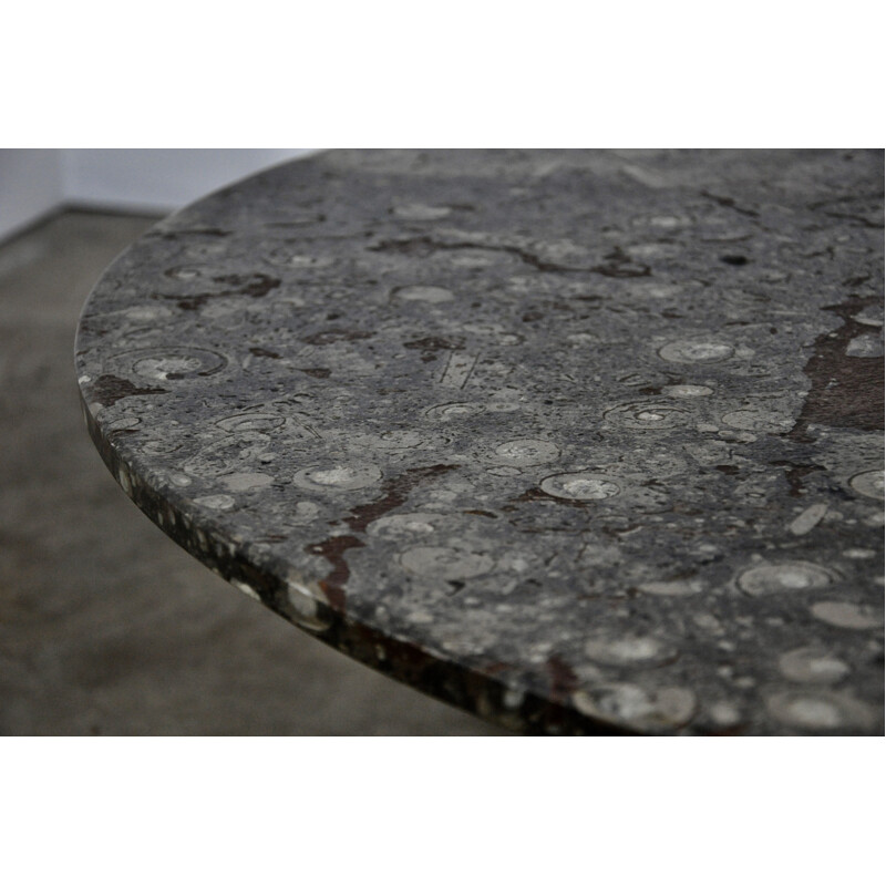 Vintage belgian table in stone and metal 1960