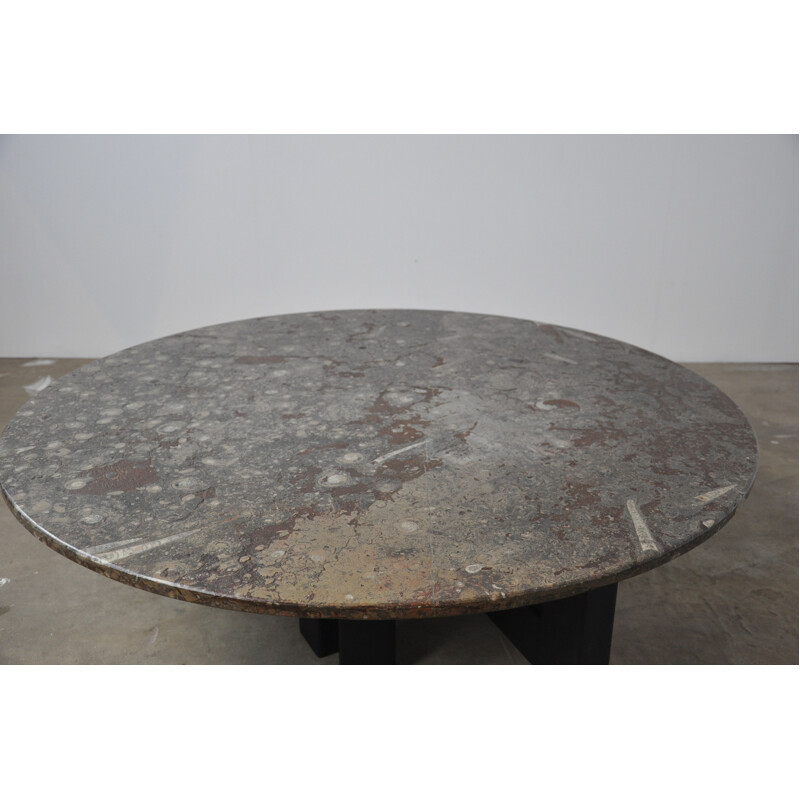 Vintage belgian table in stone and metal 1960