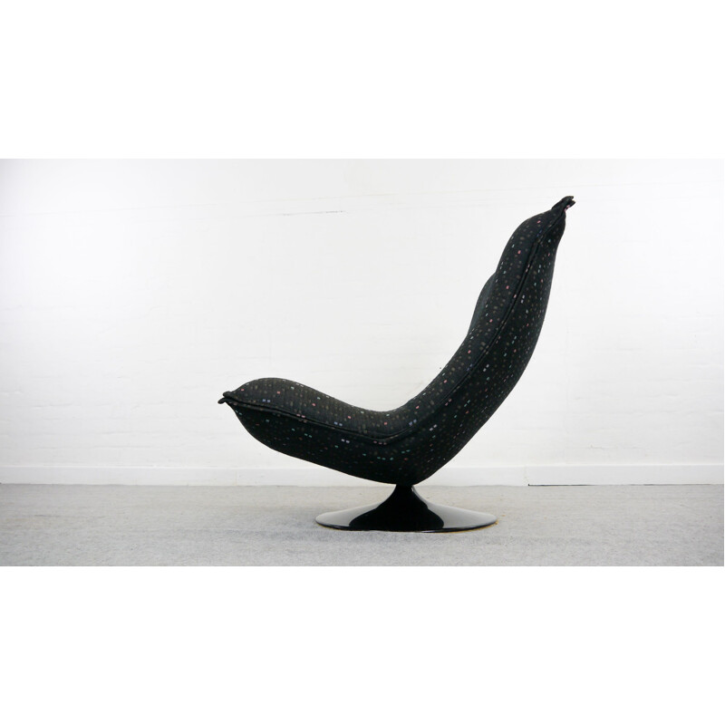 Fauteui Tulip noir par Geoffrey Harcourt pour Artifort