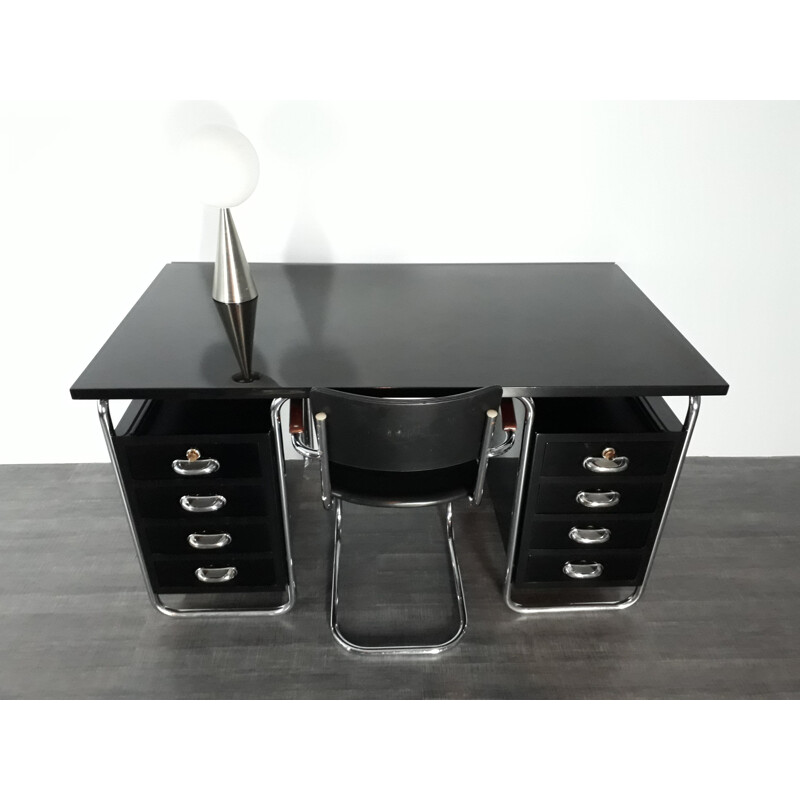Vintage black desk by Petr Vichr for Kovonax
