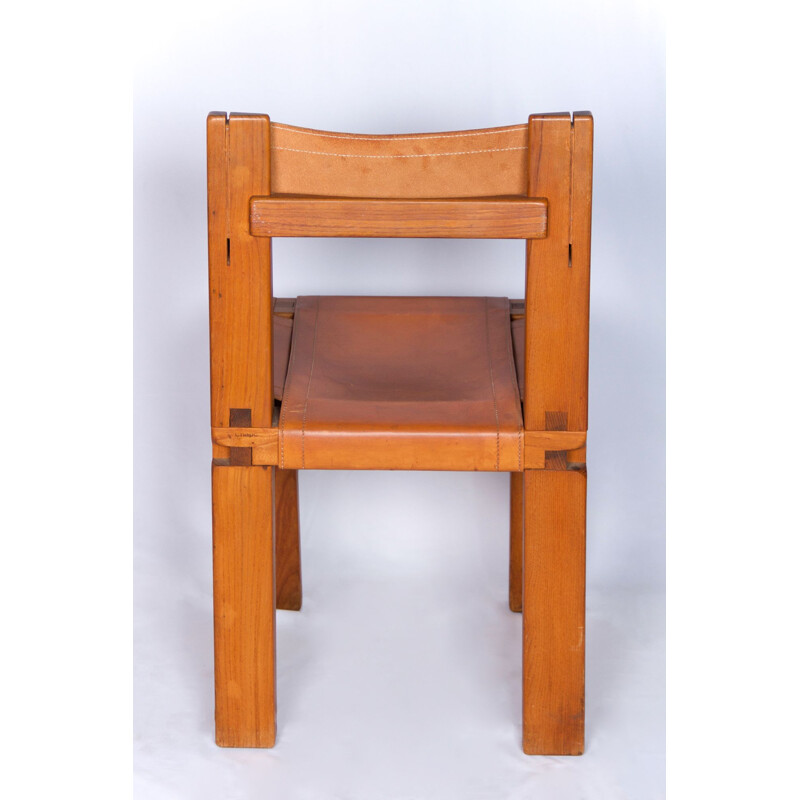 S11 chair in elm by Pierre Chapo