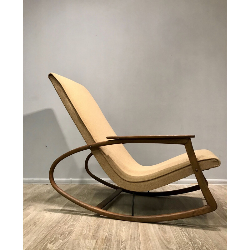 Beige rocking chair in bentwood