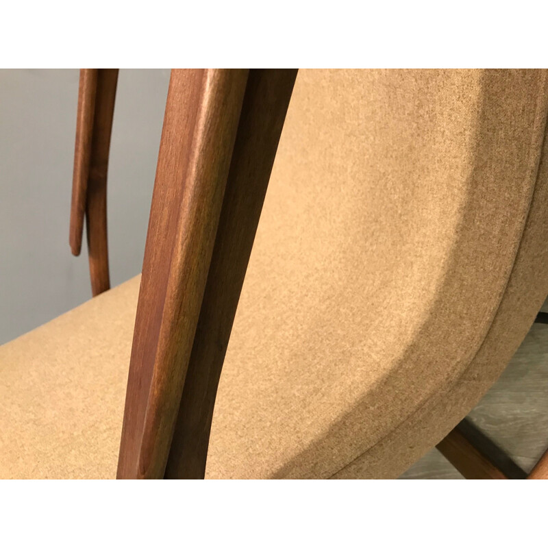 Beige rocking chair in bentwood