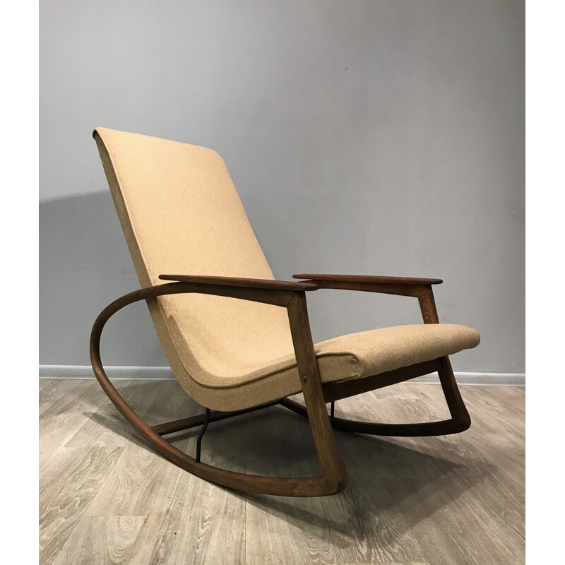 Beige rocking chair in bentwood