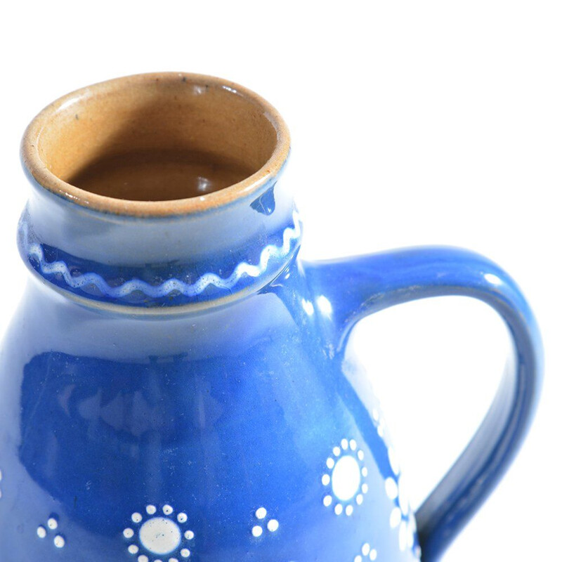 Vintage-Vase aus blauer Keramik, Tschechoslowakei