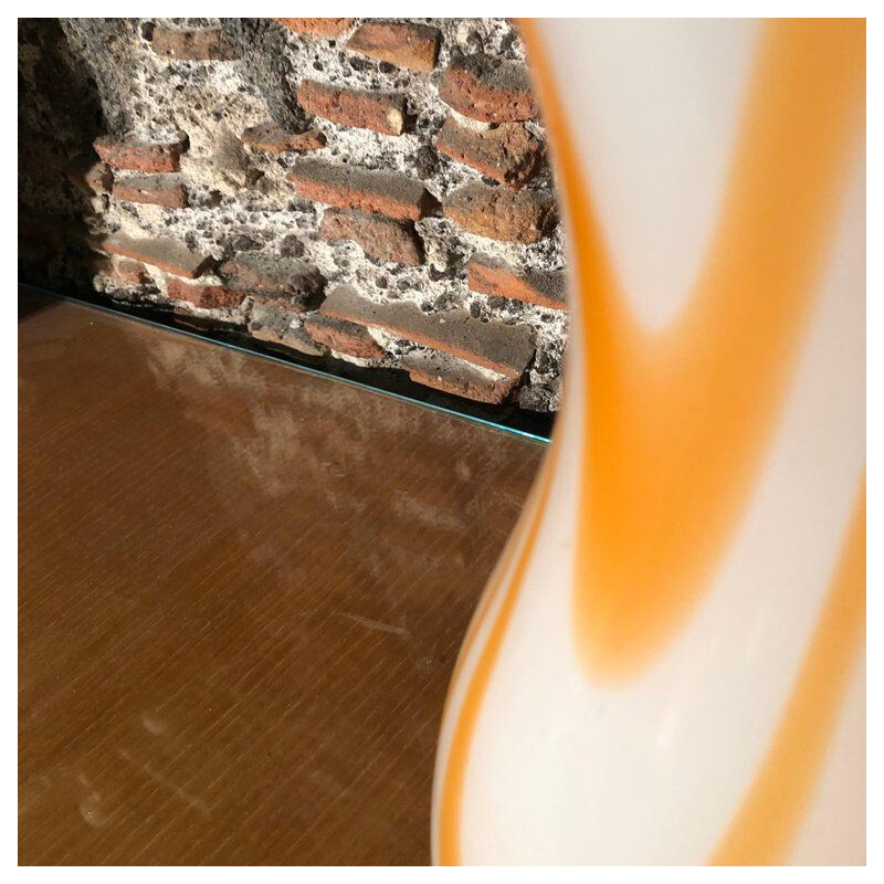 White and orange vase in Murano glass