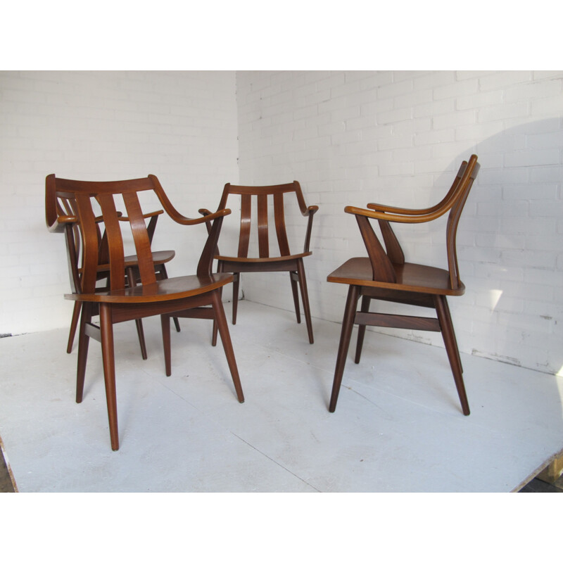 Set of 4 scandinavian dining chairs in teak - 1950s