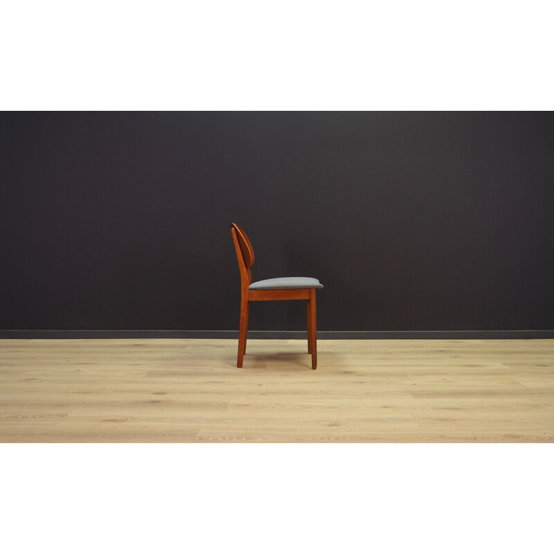 Danish chair in teak and grey fabric