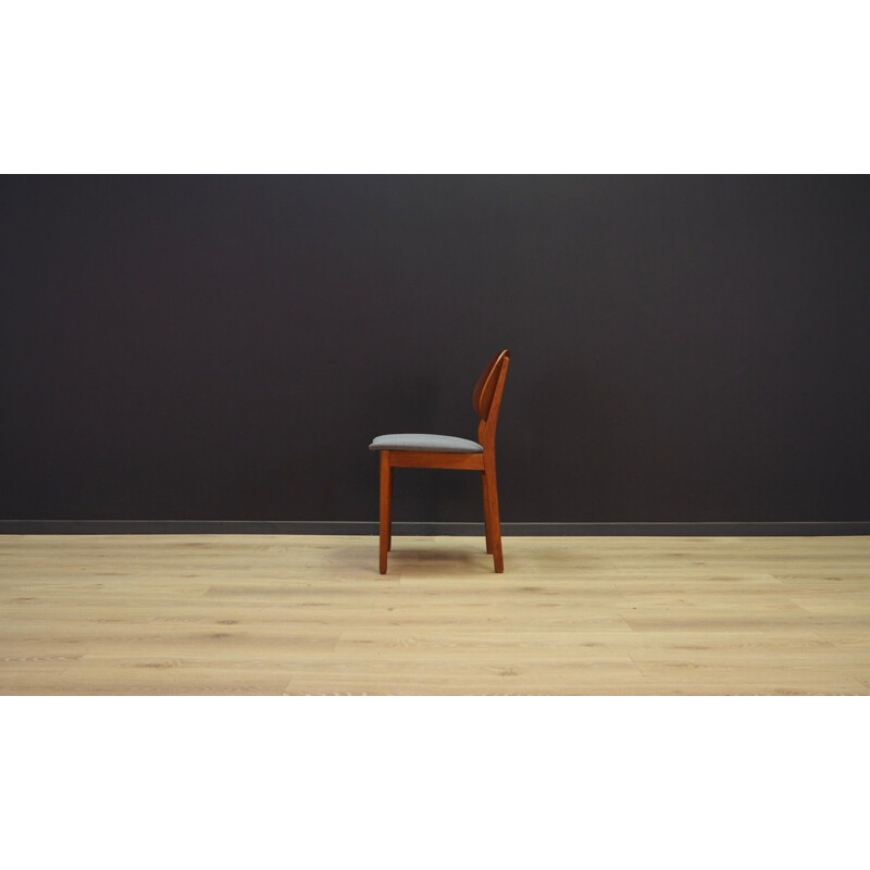 Danish chair in teak and grey fabric