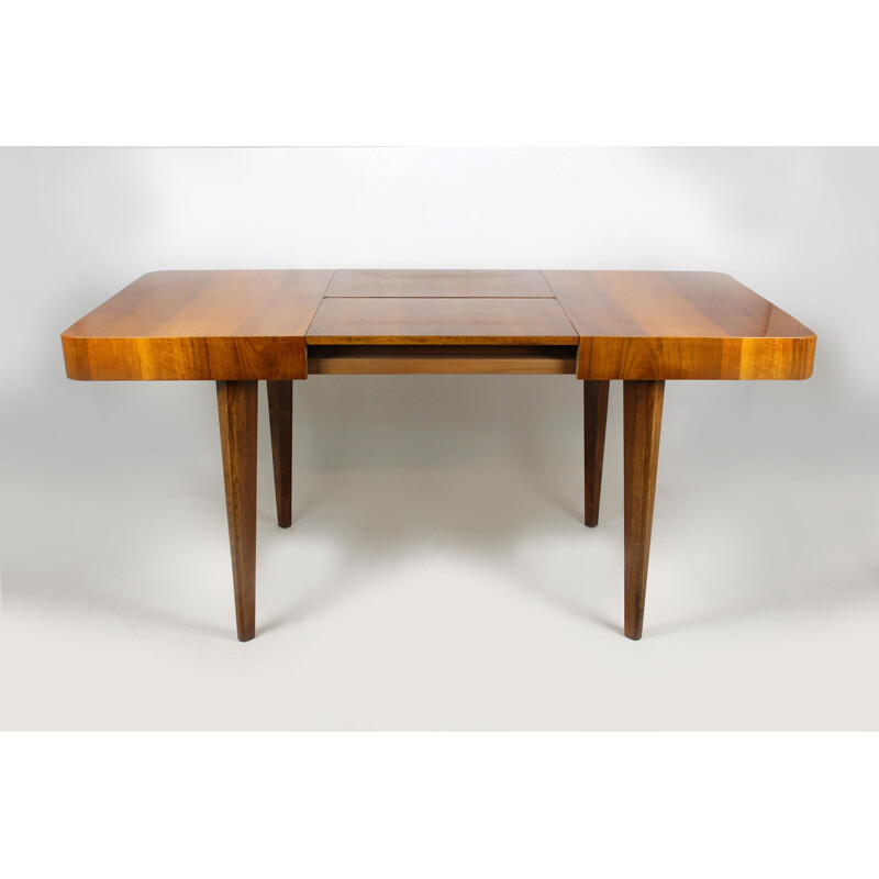 Walnut folding table by Jindrich Halabala