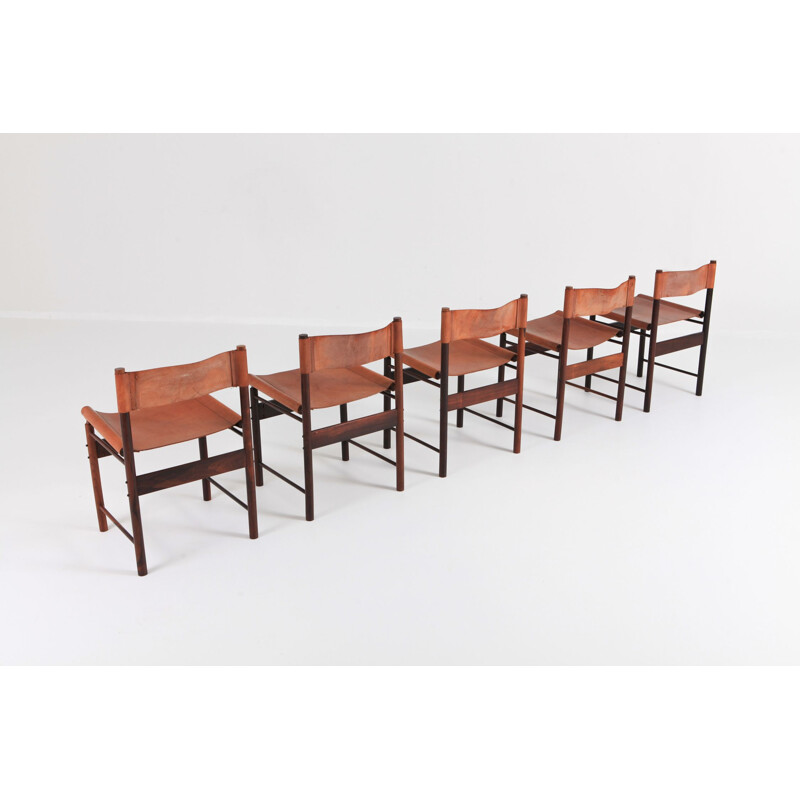 Set of 6 chairs in jacaranda by Jorge Zalszupin