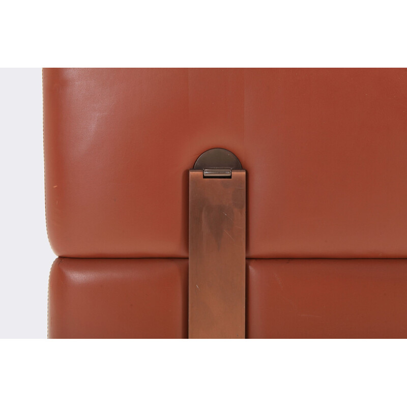 711 sofa in cognac leather by Tito Agnoli