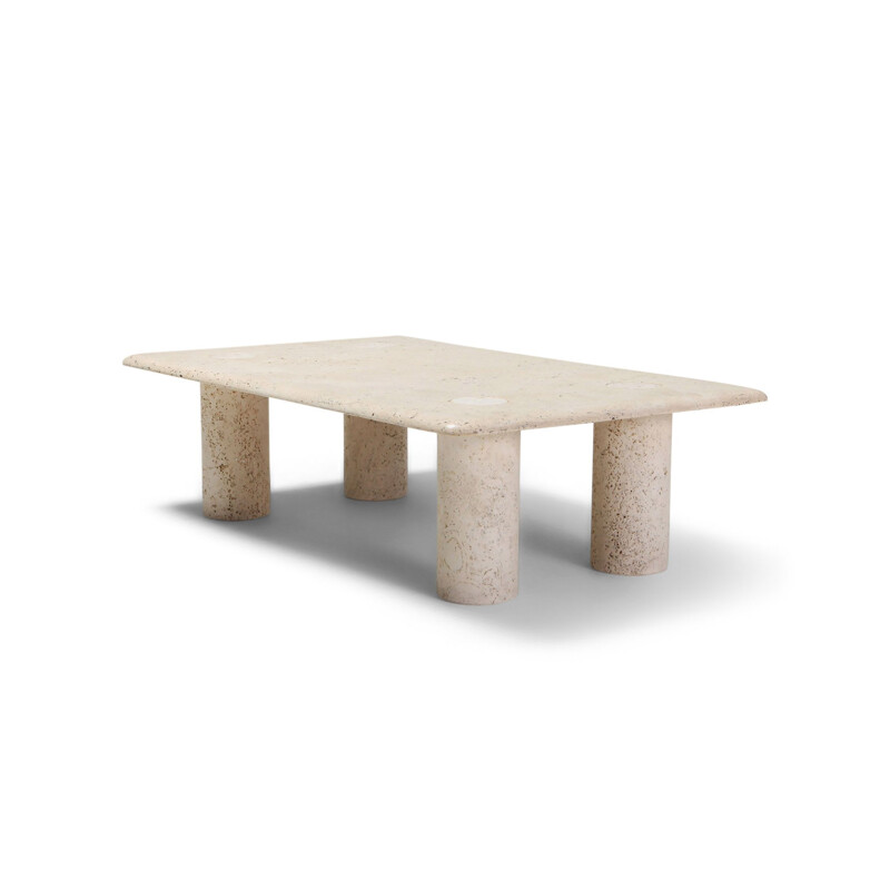 Travertine coffee table by Angelo Mangiarotti