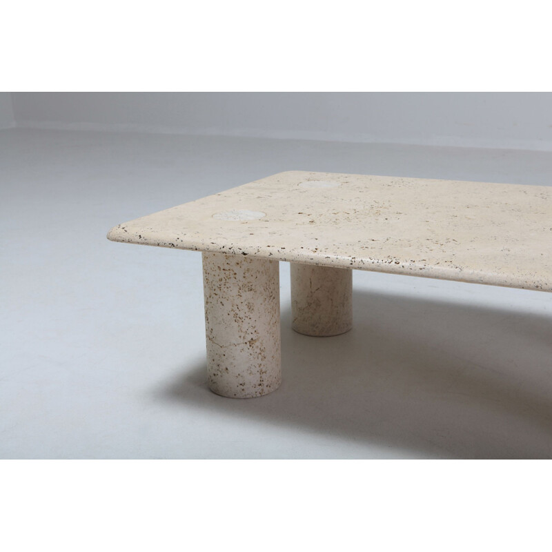 Travertine coffee table by Angelo Mangiarotti