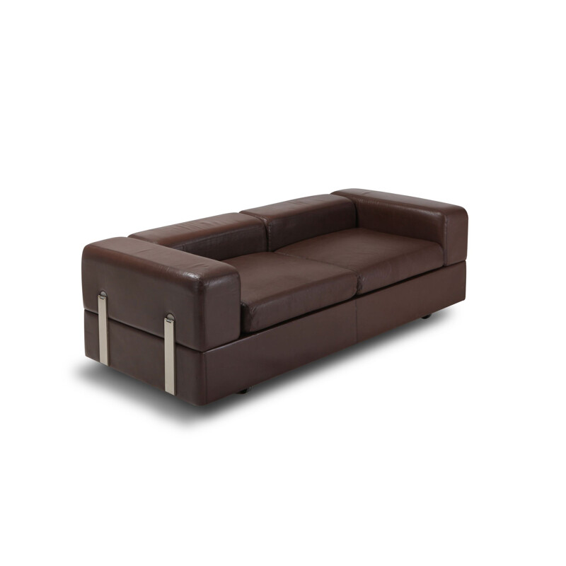 711 daybed in brown leather by Tito Agnoli