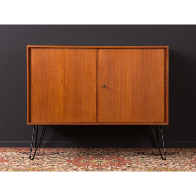 Vintage teak dresser with steel legs