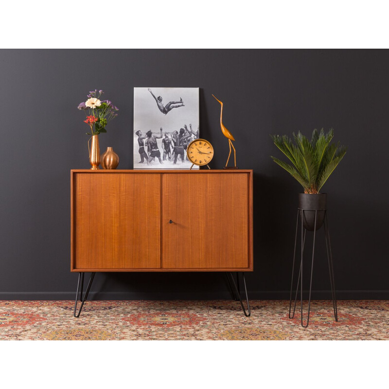 Vintage teak dresser with steel legs