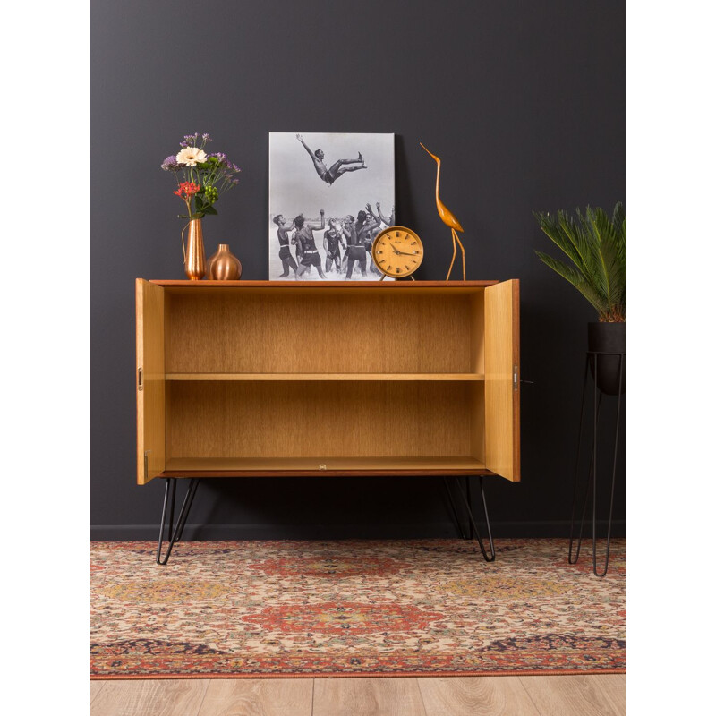 Vintage teak dresser with steel legs