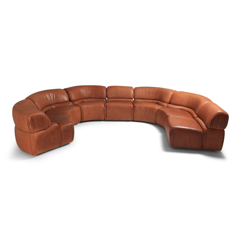 Cosmos sofa in cognac leather by De Sede