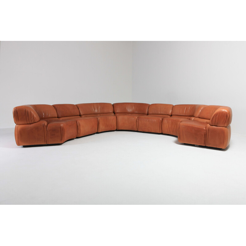 Cosmos Sofa aus cognacfarbenem Leder von De Sede