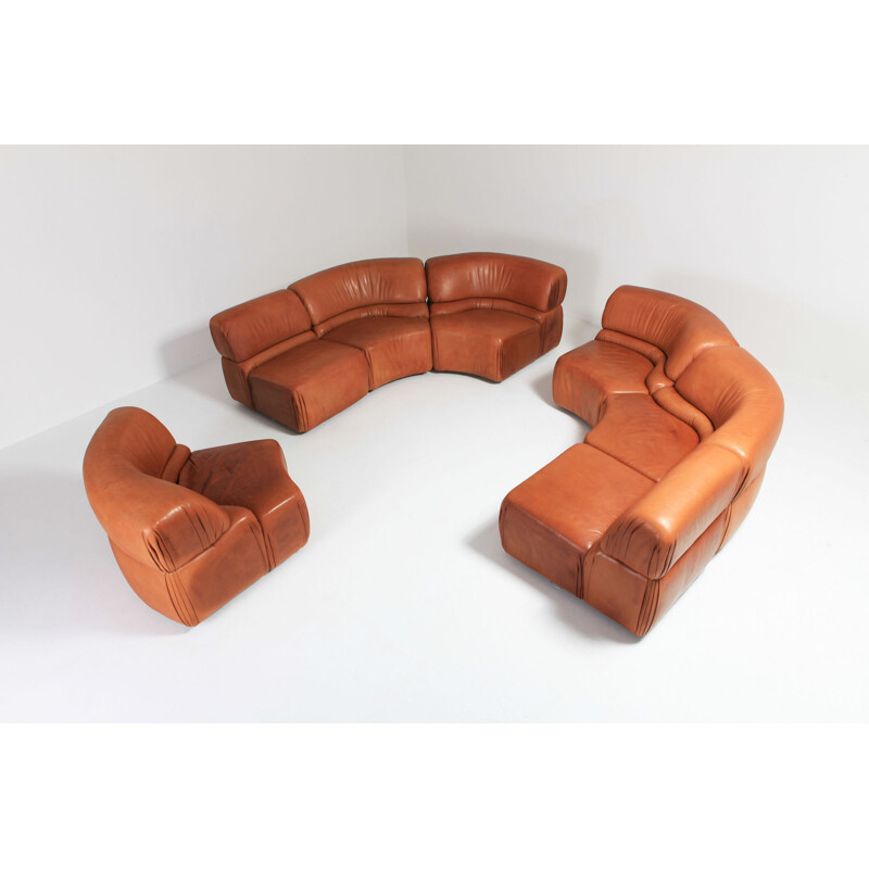 Cosmos Sofa aus cognacfarbenem Leder von De Sede