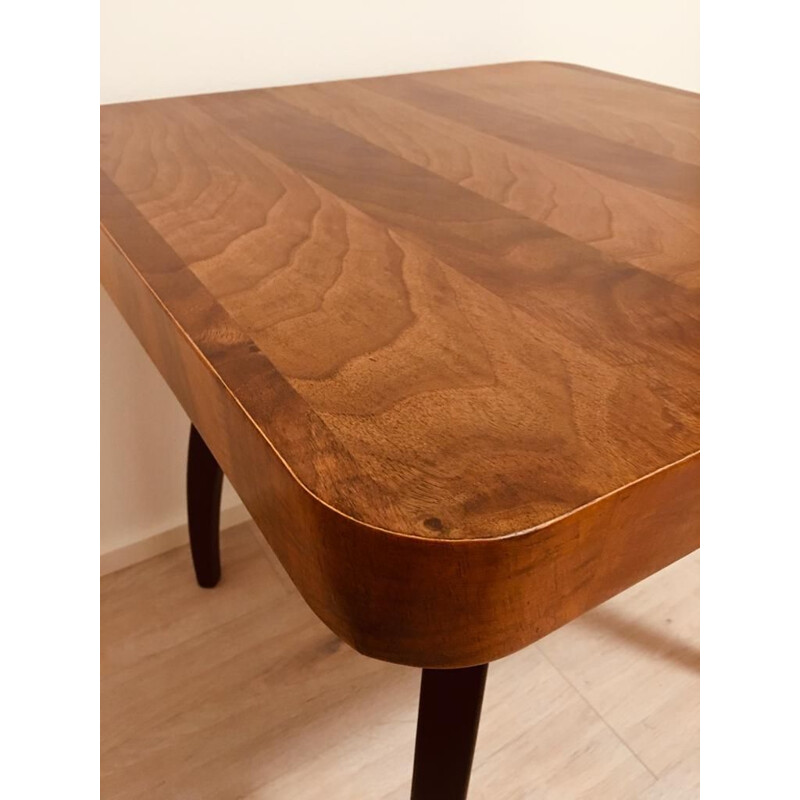 Vintage H-259 spider table by Jindrich Halabala for UP Závody in walnut