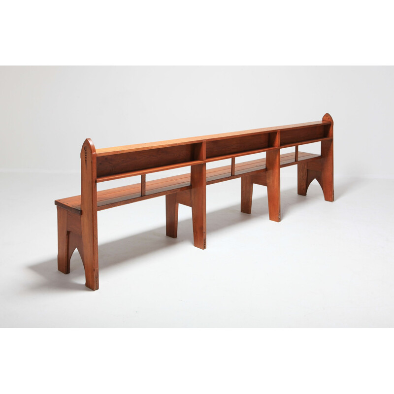 Vintage solid oakwood bench 1935