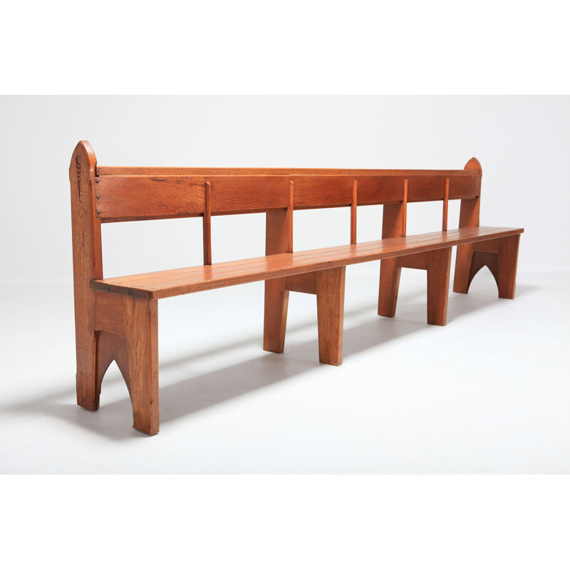 Vintage solid oakwood bench 1935