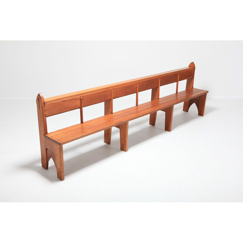 Banc vintage en bois de chêne massif 1935