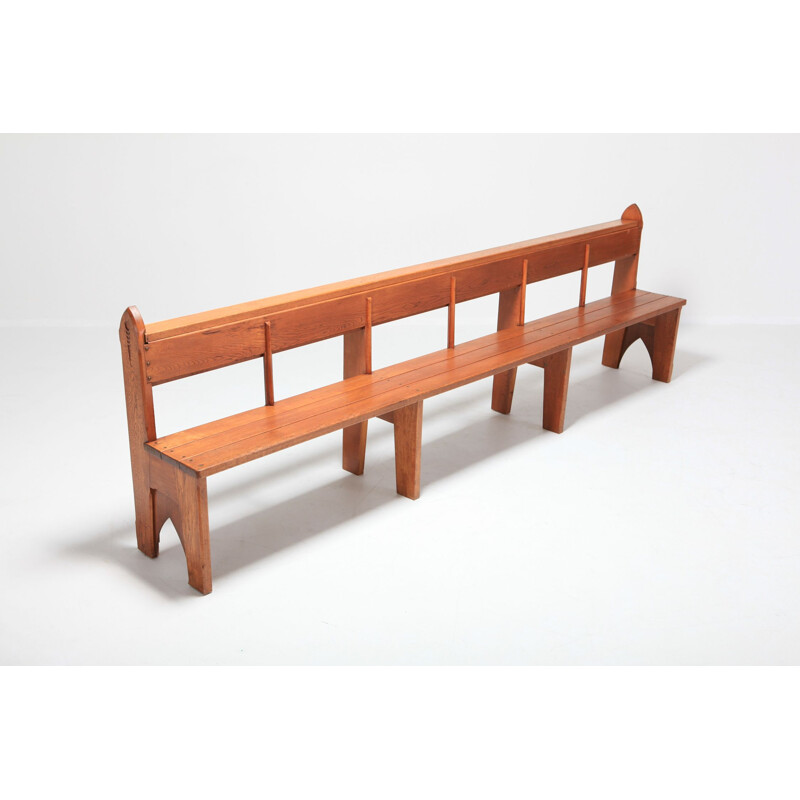 Vintage solid oakwood bench 1935