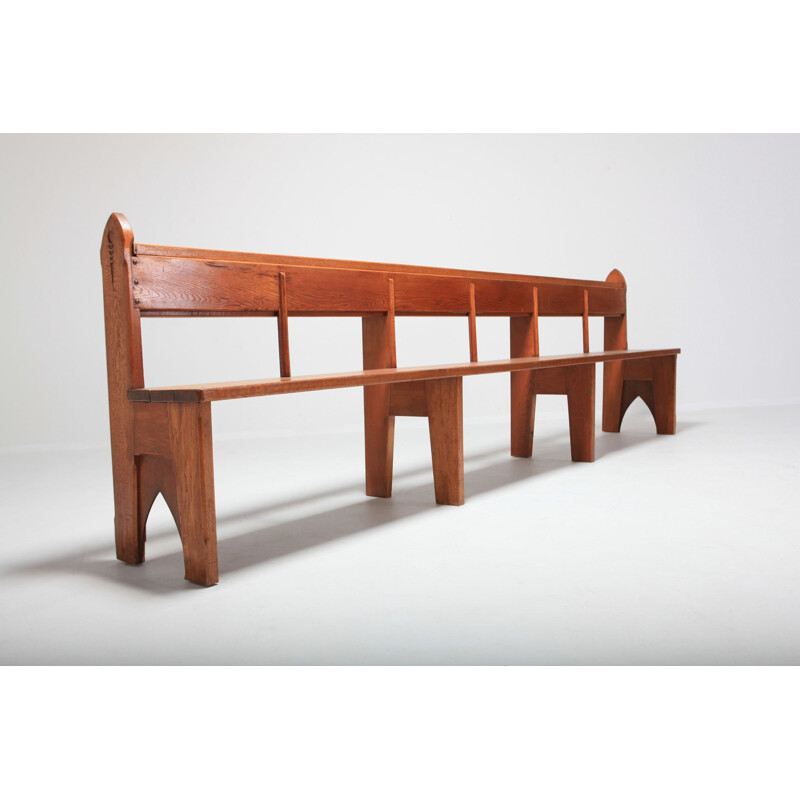 Vintage solid oakwood bench 1935