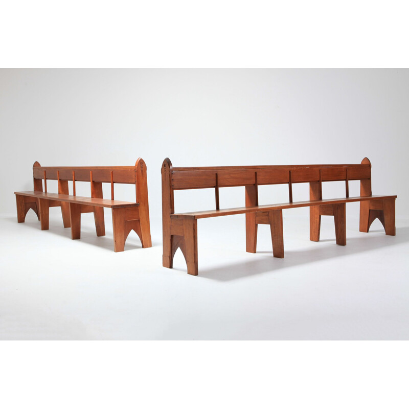 Vintage solid oakwood bench 1935