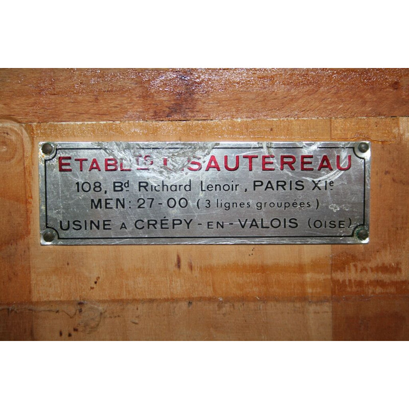 Drawing table in steel by Sautereau