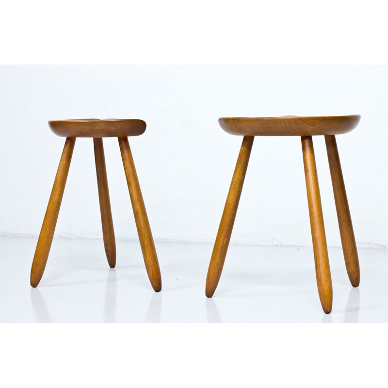Pair of Danish stools in beechwood
