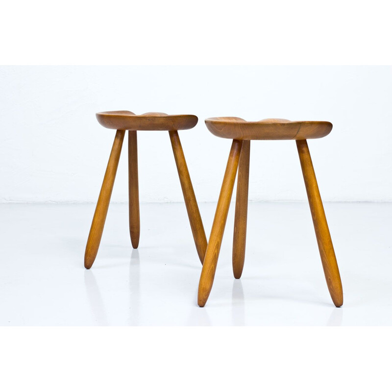 Pair of Danish stools in beechwood