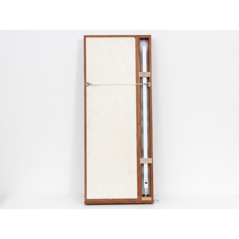 Miroir scandinave en teck avec tablette