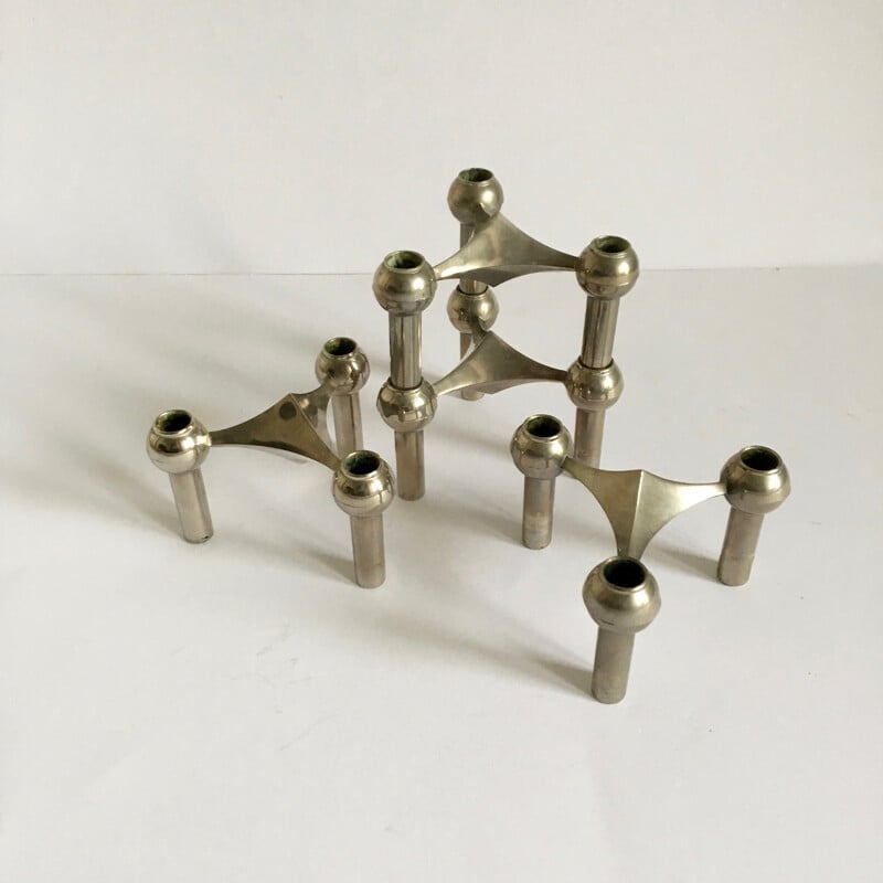 Set of 3 candleholders by Fritz Nagel for BMF