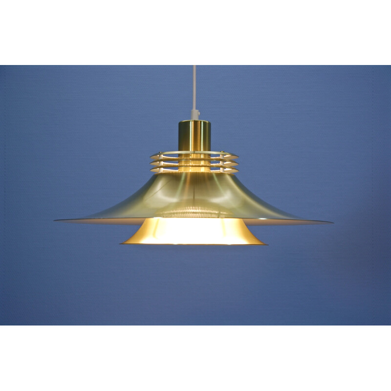 Vintage pendant lamp in aluminum and brass