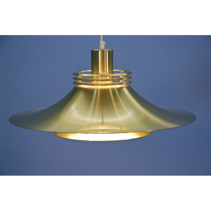 Vintage pendant lamp in aluminum and brass