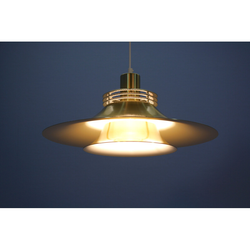 Vintage pendant lamp in aluminum and brass