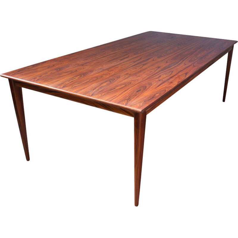 Vintage large Danish rosewood dining table
